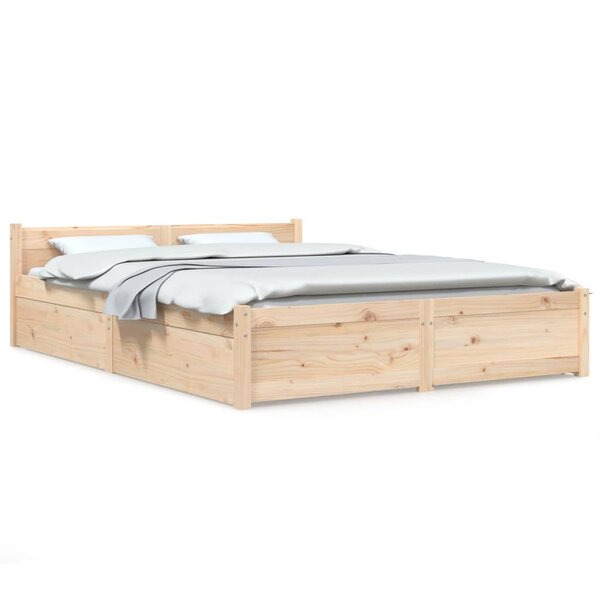 vidaXL Cadre de lit sans matelas avec tiroirs 140x200 cm