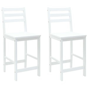 vidaXL Chaises de salle à manger 2 pc Bois de Caoutchouc Massif Blanc