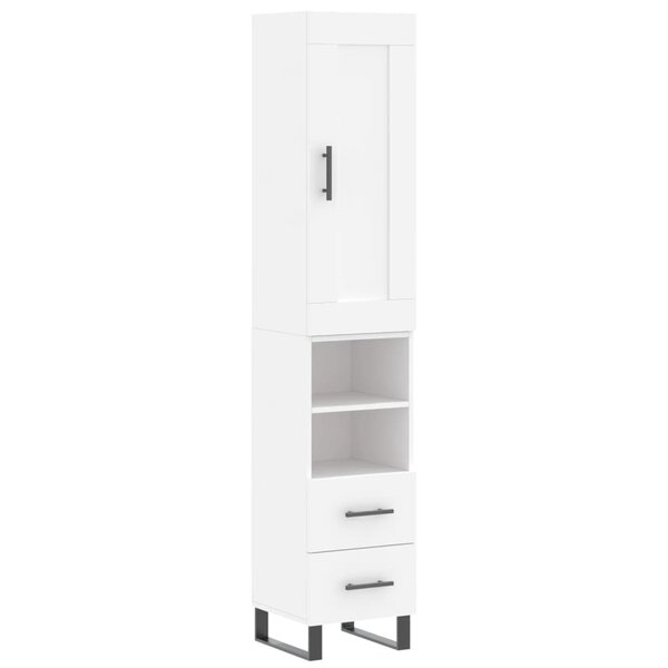 vidaXL Buffet haut Blanc 34 5x34x180 cm Bois d'ingénierie