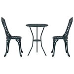 Ensemble Bistro de Jardin en Aluminium Couleur Verte 3 Pièces vidaXL