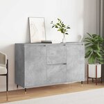 vidaXL Buffet gris béton 101 5x35x70 cm bois d'ingénierie