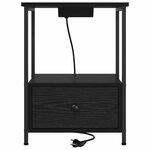 vidaXL Table de nuit avec station de chargement 2 Pièces Chêne noir