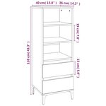 vidaXL Buffet haut Sonoma gris 40x36x110 cm Bois d'ingénierie