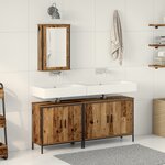 vidaXL Ensemble de meubles de salle de bain 3 pièces en bois ancien