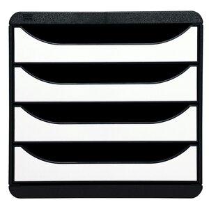 Module De Classement Big Box 4 Tiroirs Glossy - Blanc Brillant - Exacompta