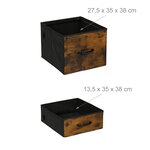 Caisson mobile à roulettes bureau espace de rangement 80 x 40 x 75 cm pratique style industriel en métal noir 13_0017193