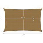 vidaXL Voile d'ombrage 160 g/m² Taupe 2x4 5 m PEHD