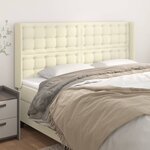 vidaXL Tête de lit avec oreilles Crème 163x16x118/128 cm Similicuir