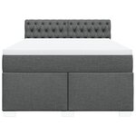 vidaXL Sommier à lattes de lit avec matelas Gris foncé 140x200cm Tissu