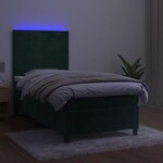 vidaXL Sommier à lattes de lit et matelas et LED Vert foncé 80x200 cm