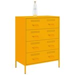vidaXL Buffet jaune moutarde 68x39x89 cm acier