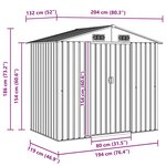 vidaXL Abri de stockage pour jardin Anthracite Acier 204x132x186 cm