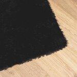 vidaXL Tapis shaggy à poils longs NAVARRA noir 160x160 cm polyester