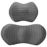 vidaXL Ensemble de Oreillers avec oreiller 2 Pièces Gris Maille 4D