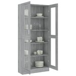 vidaXL Armoire à vitrine Sonoma gris 82 5x30 5x185 5cm Bois ingénierie