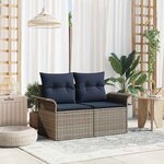 vidaXL Canapé de jardin avec coussin 141 x 62 x 69 cm polyrotin
