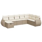 vidaXL Salon de jardin avec coussins 8 Pièces beige résine tressée
