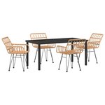vidaXL Ensemble de salle à manger pour jardin 5 Pièces Marron