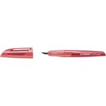 Stylo plume EASYbuddy pointe moyenne droitiers corail/rouge STABILO