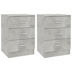 vidaXL Tables de chevet 2 Pièces Gris béton 38x35x56 cm Bois d'ingénierie