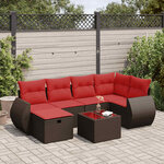 vidaXL Salon de jardin avec coussins 7 Pièces marron résine tressée