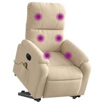 vidaXL Fauteuil inclinable de massage électrique crème