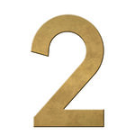 Numéro 2-Numéro adhésif pour boîtes aux lettres - Vinyle épais texturé, hauteur 50 mm - Or Vieilli