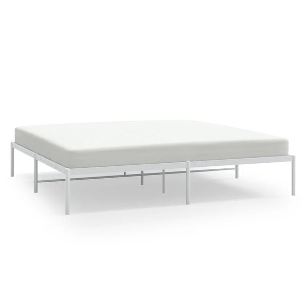 vidaXL Cadre de lit métal sans matelas blanc 200x200 cm