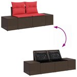 vidaXL Ensemble de canapé de jardin 5 Pièces Beige Rouge 55 x 55 x 37 cm
