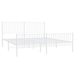 vidaXL Cadre de lit métal sans matelas et pied de lit blanc 183x213 cm