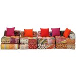 vidaXL Pouf modulaire à 4 places Patchwork Tissu