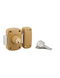 THIRARD - Verrou double entrée Corvette pour porte d'entrée  cylindre 40mm  acier  3 clés  époxy bronze - THIRARD