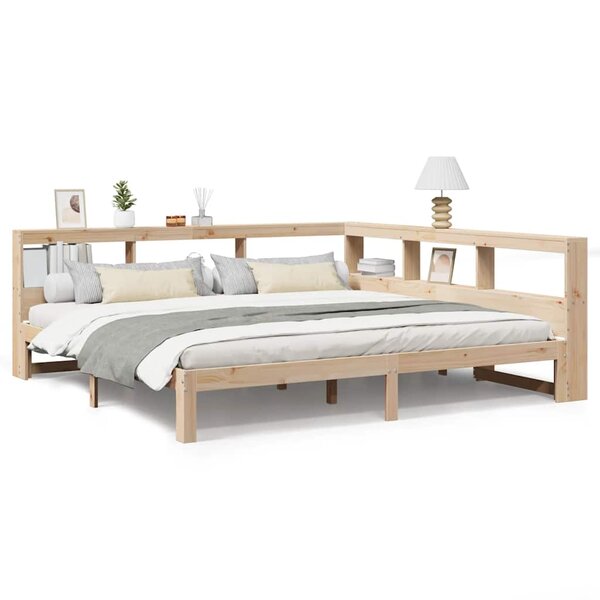 vidaXL Lit bibliothèque sans matelas 180x200 cm bois massif de pin