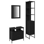 vidaXL Set de meubles de salle de bain 3 pièces en chêne noir - Bois d'ingénierie