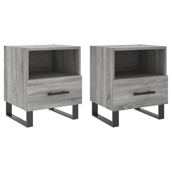 vidaXL Tables de chevet 2 Pièces sonoma gris 40x35x47 5 cm
