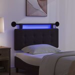 vidaXL Tête de lit suspendue Avec lumière LED Noir Simili cuir