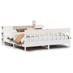 vidaXL Lit bibliothèque sans matelas blanc 180x200 cm bois pin massif