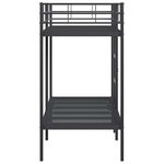 VidaXL Lit superposé sans matelas noir 80x200 cm acier