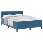 vidaXL Lit à ressorts avec matelas Bleu foncé 190 x 140 cm Polyester