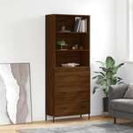 vidaXL Buffet haut Chêne marron 69 5x34x180 cm Bois d'ingénierie