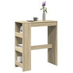 vidaXL Table de bar avec étagères chêne sonoma bois d'ingénierie