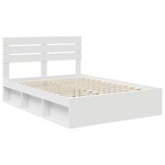 vidaXL Cadre de lit avec tête de lit Blanc 160 x 200 cm Pin massif