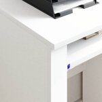 vidaXL Bureau avec roues Blanc 91 x 50 x 77 cm Bois d'ingénierie