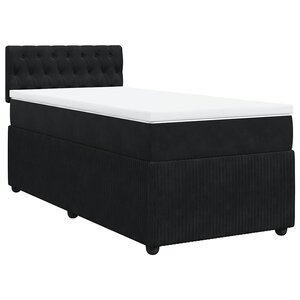 vidaXL Sommier à lattes de lit et matelas Noir 80x200 cm Velours