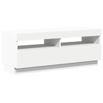 vidaXL Meuble TV avec lumières LED Blanc 100x35x40 cm