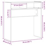 vidaXL Table Console Chêne Noir - 78x30x80 cm - Fabriquée en Bois d'Ingénierie