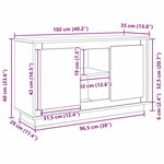 vidaXL Buffet Chêne noir 102 x 35 x 60 cm Bois d'ingénierie