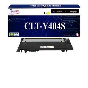 T3AZUR - Toner compatible avec Samsung CLT-Y404 pour Samsung Xpress C430 C430W C480 C480FN C480FW C480W C483W - Jaune
