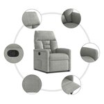 vidaXL Fauteuil inclinable gris clair tissu microfibre