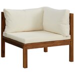 vidaXL Salon de jardin 11 Pièces avec coussin crème Bois d'acacia solide